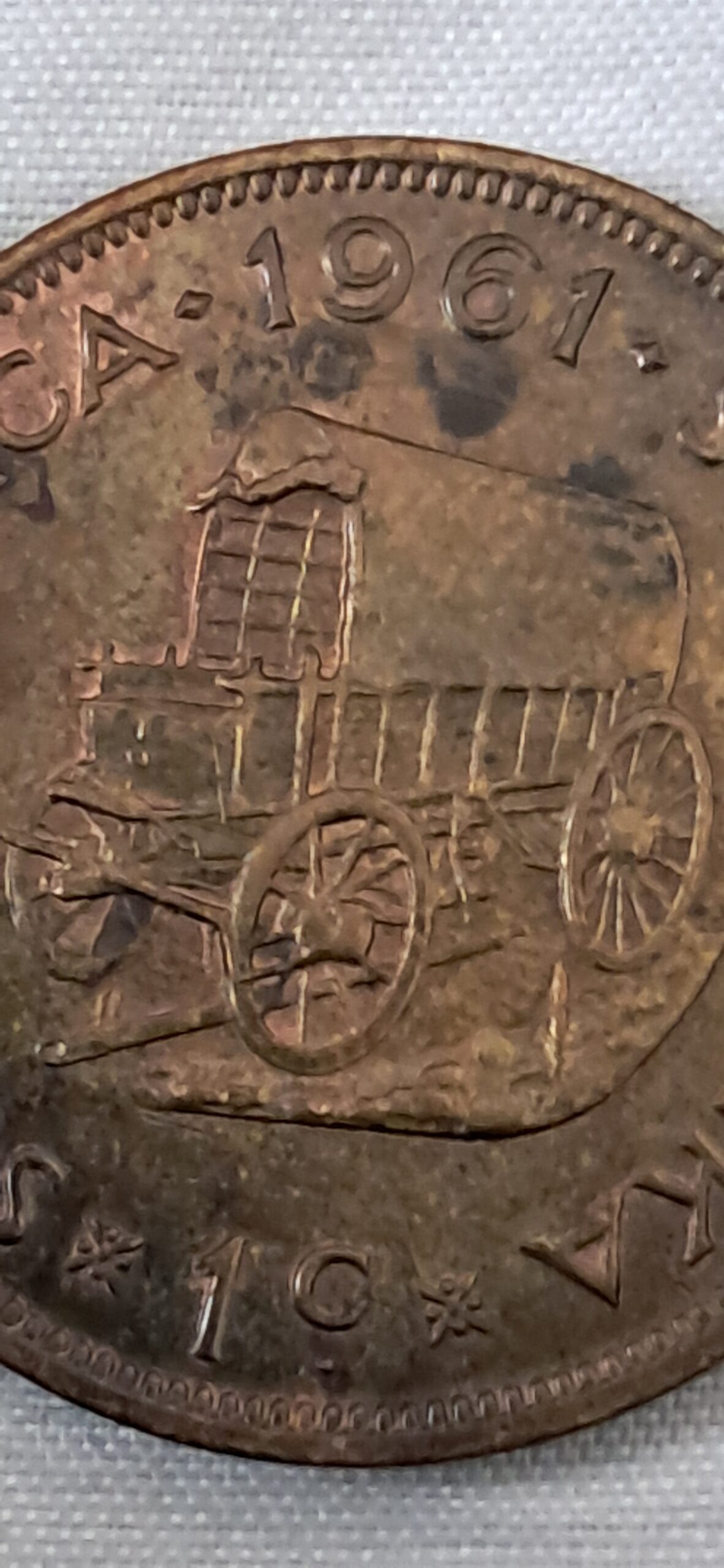 מטבע דרום אפריקה 1 c.סגור העין1961