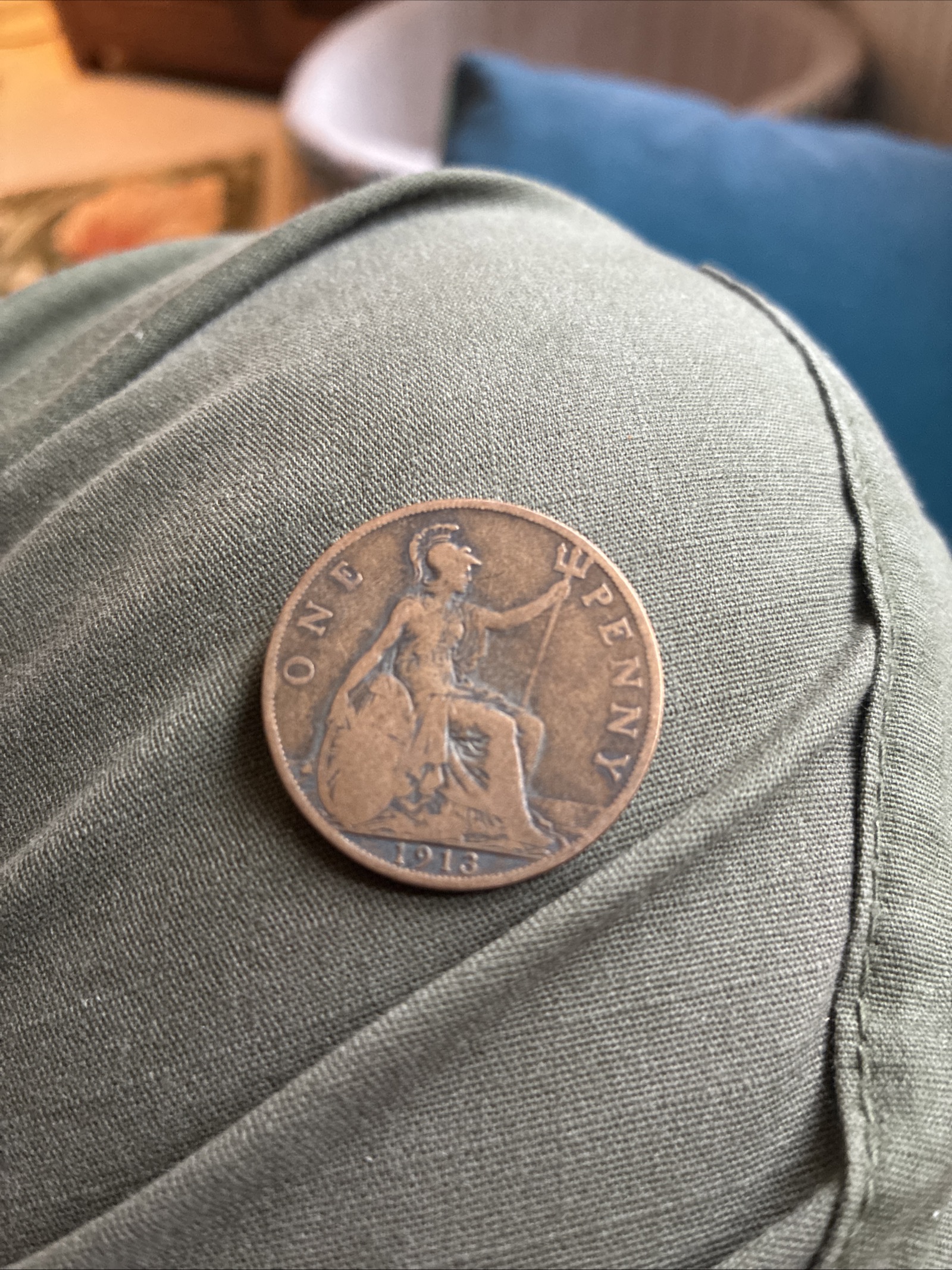 Rare King George V 1913 one penny coin