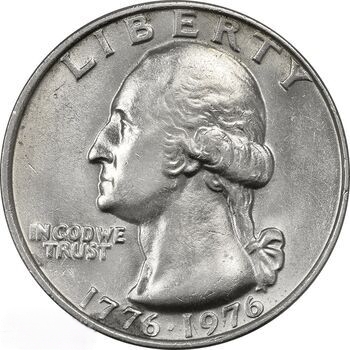 This is an old American quarter coin.