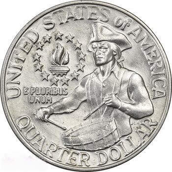 This is an old American quarter coin.